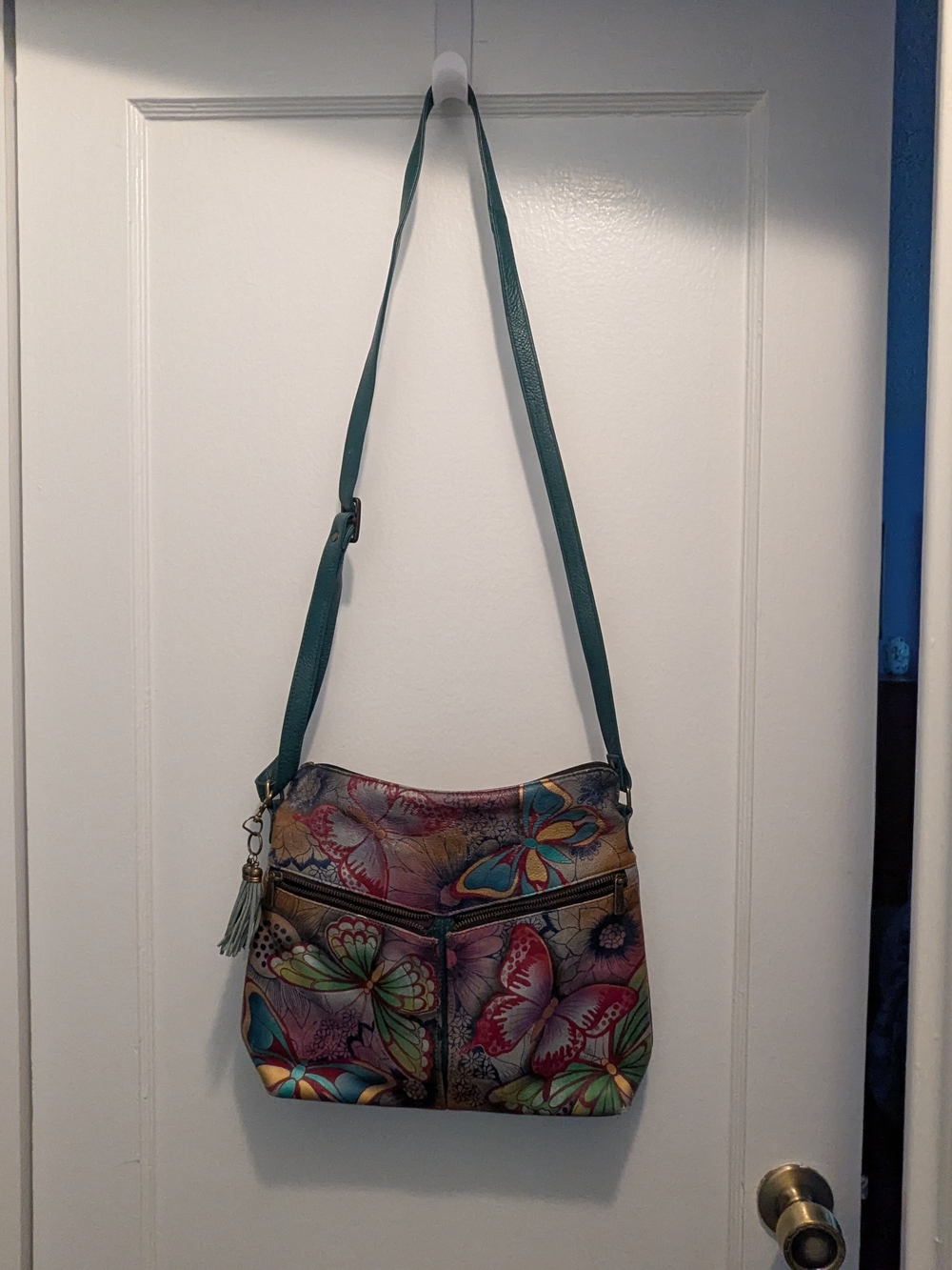 Anuschka Butterfly Crossbody Shoulder Bag